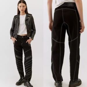 BDG URBAN OUTFITTERS Tapered Moto Zipper Cotton Grunge Gothcore Streetwear Jeans